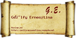 Gálfy Ernesztina névjegykártya